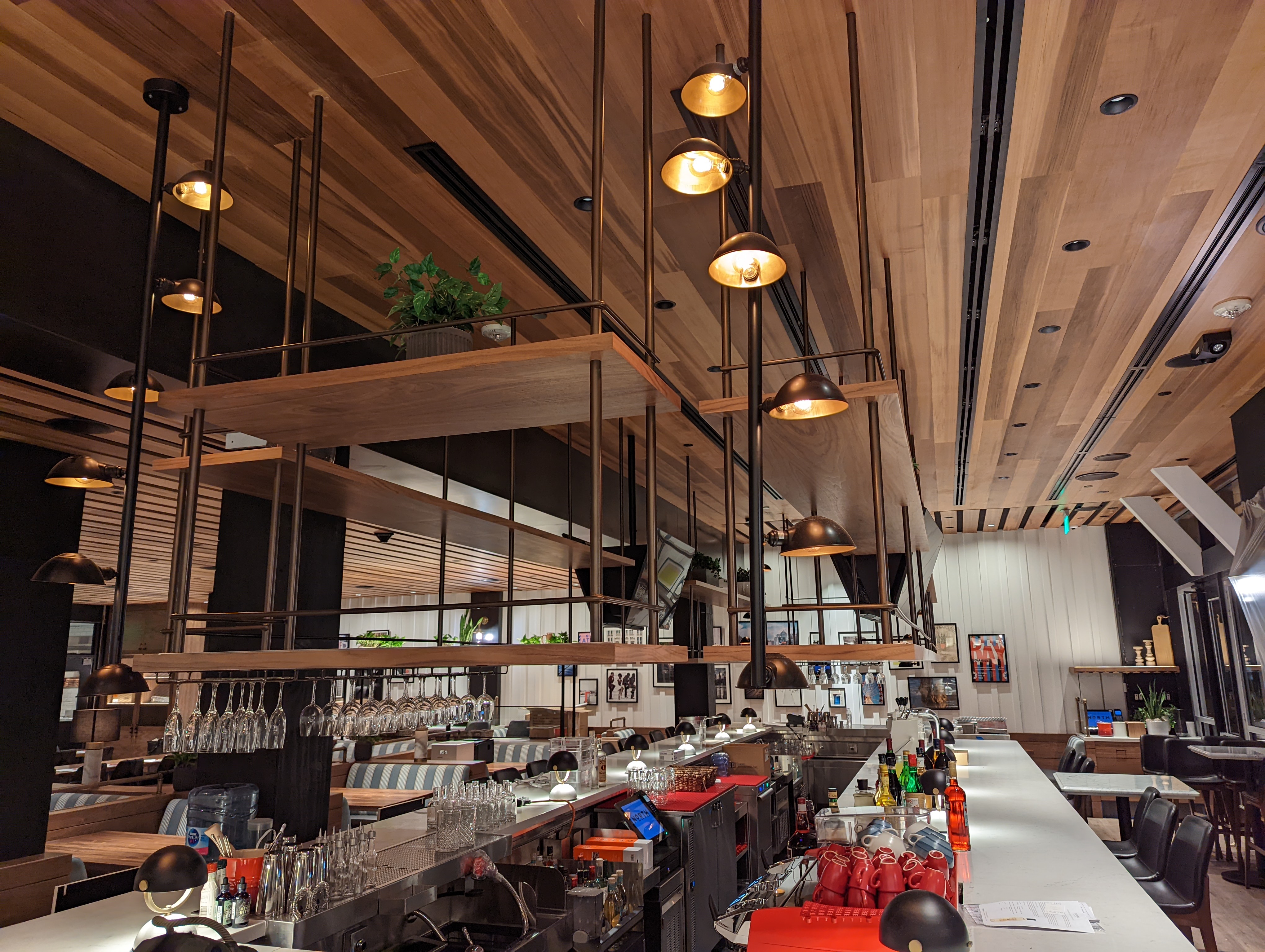 Commercial bar lighting installation