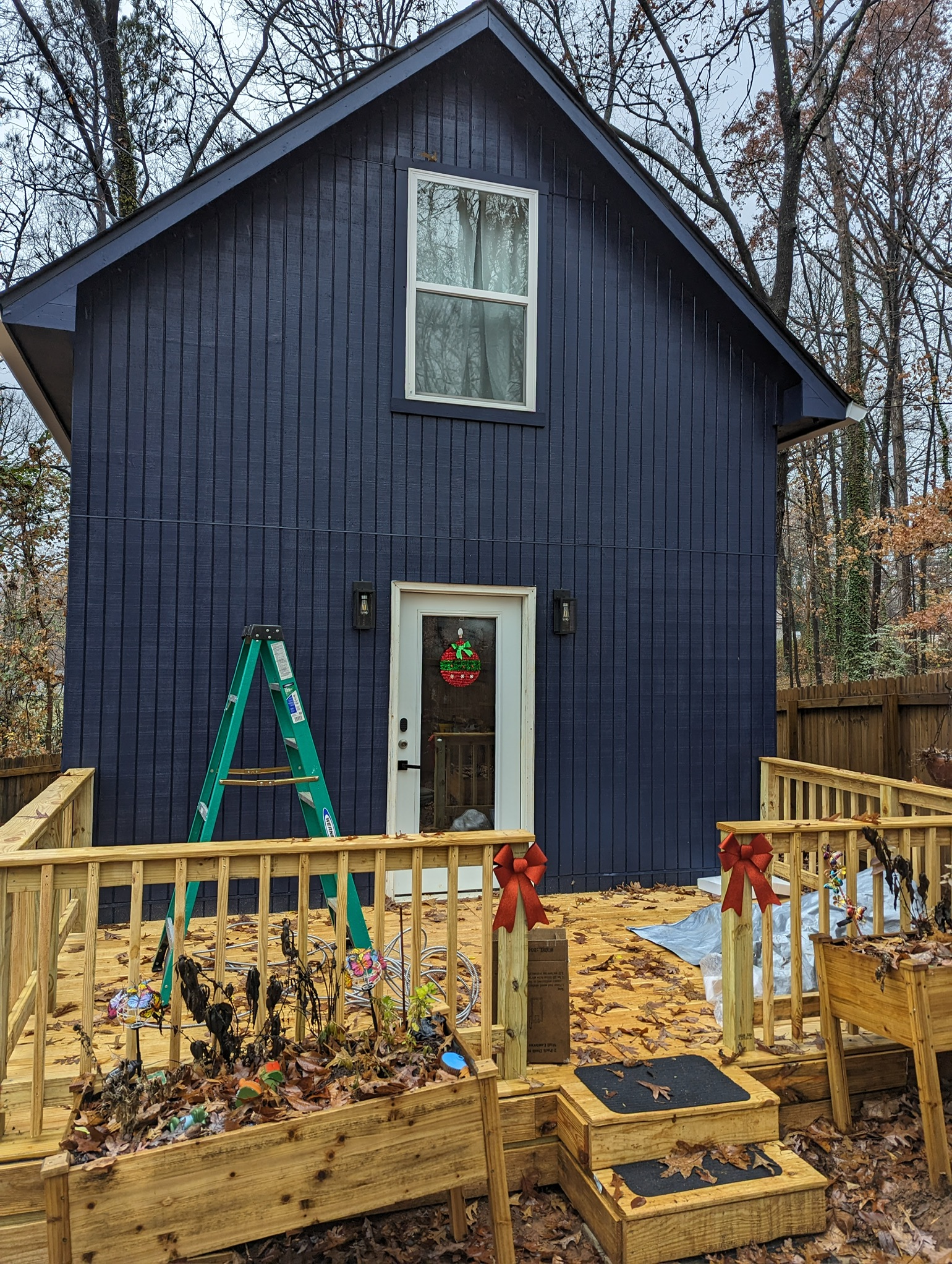 Outdoor deck lighting and sconce installation
